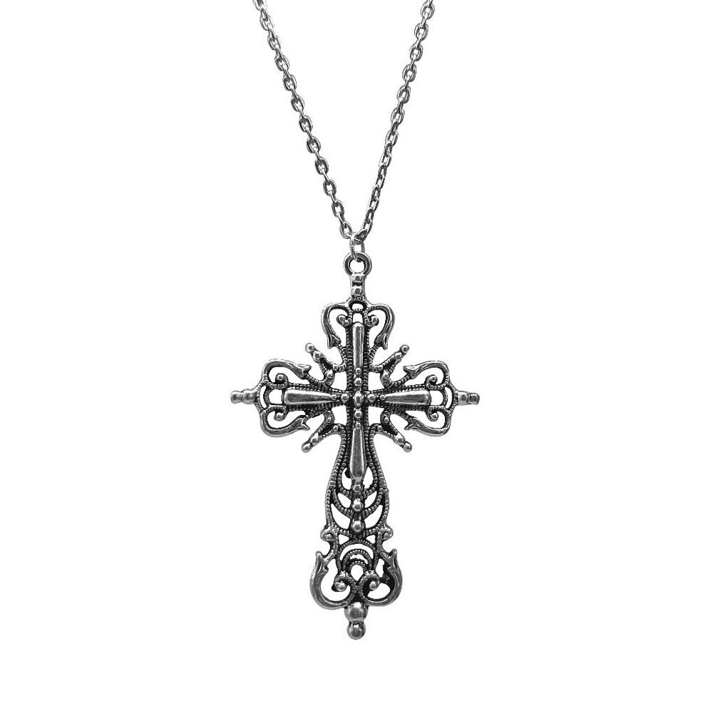 Gothic Design Cross Pendant Necklace Fashion Jewelry